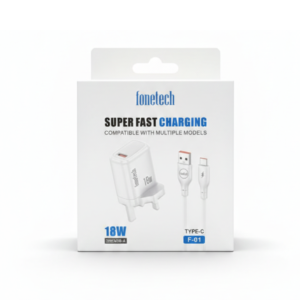 Fonetech 18W Travel Adapter - F-01 Fonetech F-01 18W Super Fast Charging Travel Adapter